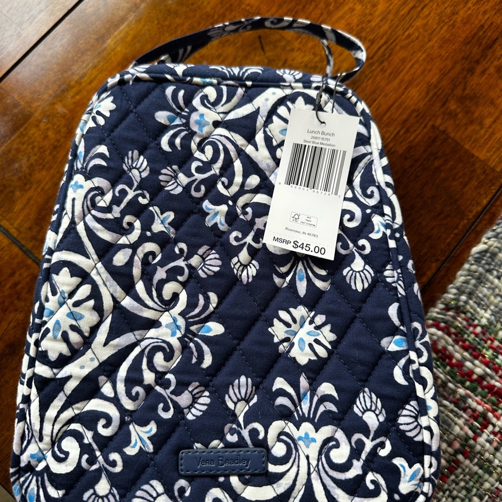 Vera Bradley Steel Blue and White Floral Bag